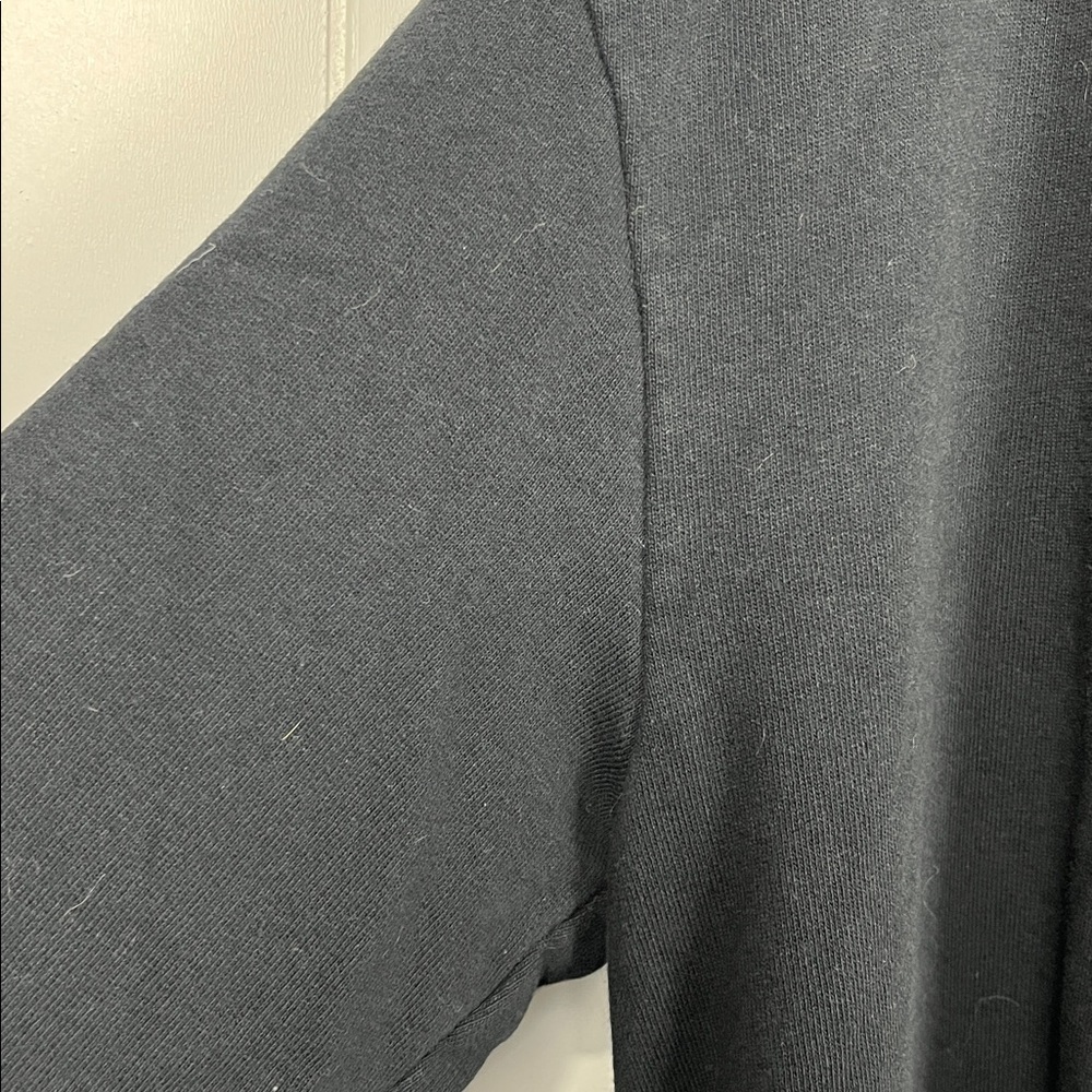 Nuovo Borgo (Italian) Womens Cardigan L Black Snap Button Pockets Raw Seams EUC - Picture 4 of 13